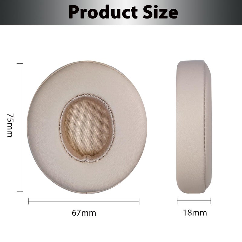 Adhiper Solo3 Earpads Replacement, Ear Pads Cushions Compatible with Beats Solo 2 & Solo 3 Wireless On-Ear Headphones, Solo2 Solo3 Earpads with Soft Memory Foam & Protein Leather(Silk Satin Gold) - Image 5